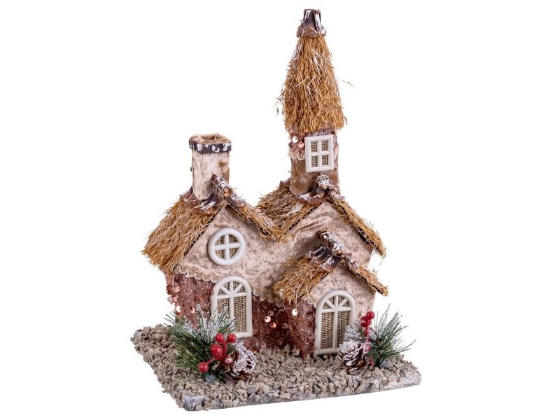 Коледна Украса Многоцветен Естествен Polyfoam Къща 20 x 16 x 28,5 cm