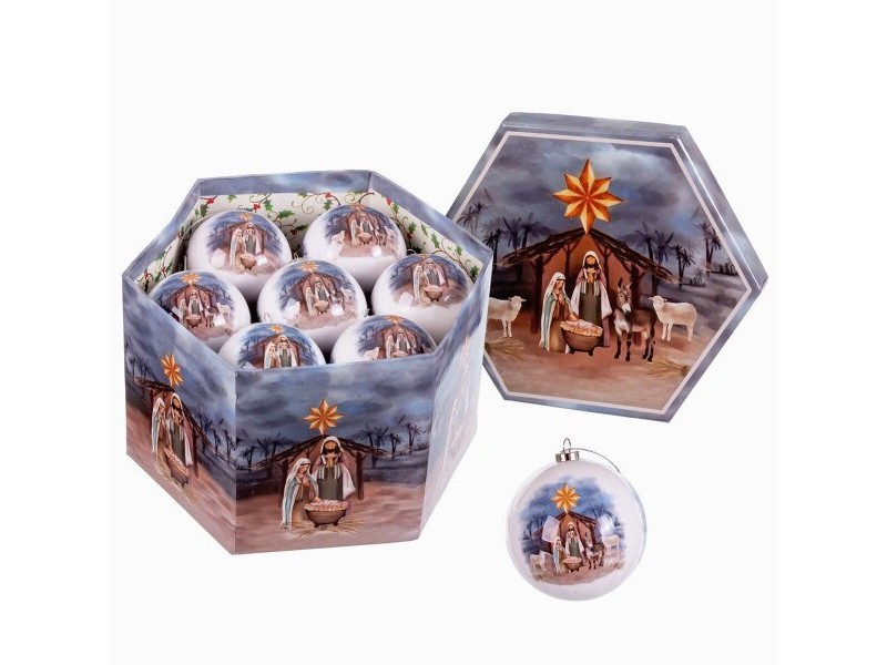 Коледни топки Многоцветен хартия Polyfoam Раждане / Витлеем 7,5 x 7,5 x 7,5 cm (14 броя)