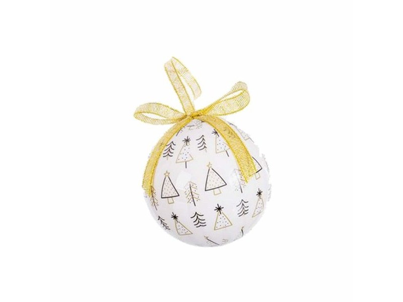 Коледни топки Бял Златен хартия Polyfoam 7,5 x 7,5 x 7,5 cm (14 броя)