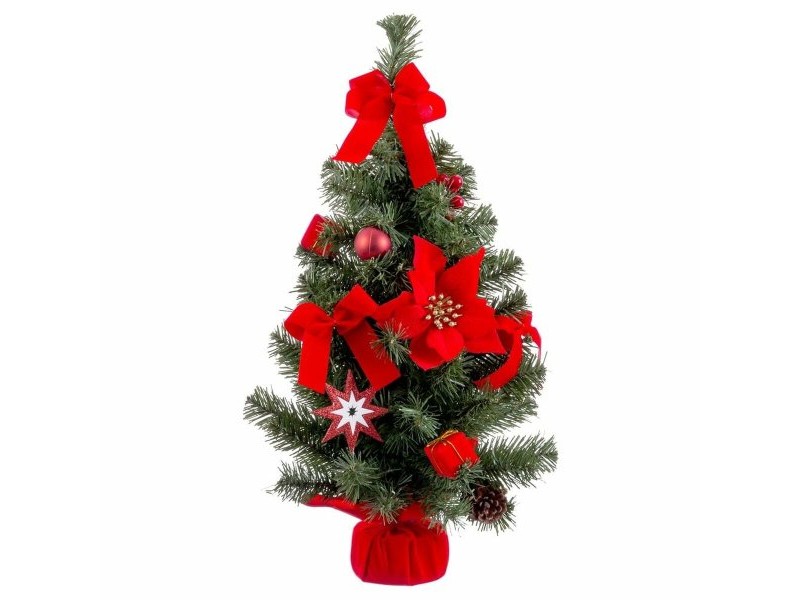 Коледна Украса Червен Зелен Пластмаса Състав Коледно дърво 60 cm