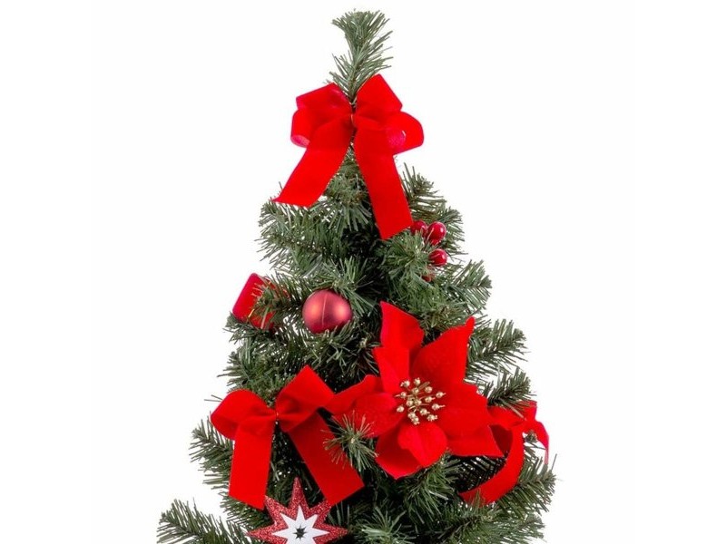 Коледна Украса Червен Зелен Пластмаса Състав Коледно дърво 60 cm