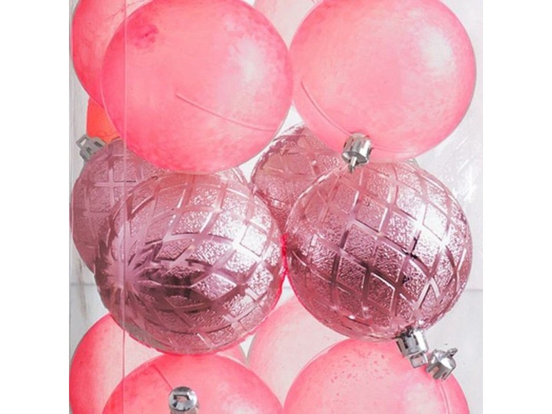 Коледни топки Червен 8 x 8 x 8 cm (20 броя)