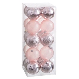Коледни топки Розов 8 x 8 x 8 cm (20 броя)