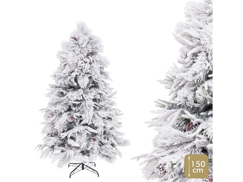 Коледно дърво PVC полиетилен Ананаси Снежен 60 x 60 x 150 cm
