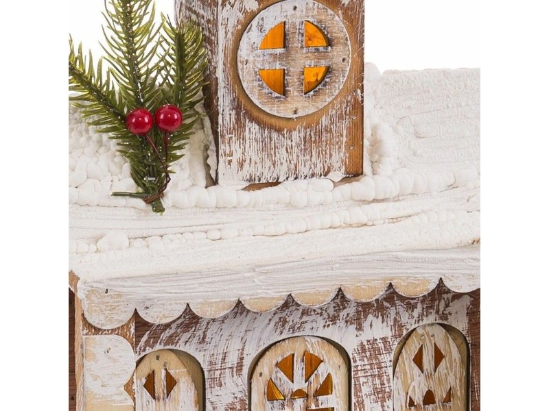 Ярка декорация Естествен Църква 22 X 11 X 36 CM