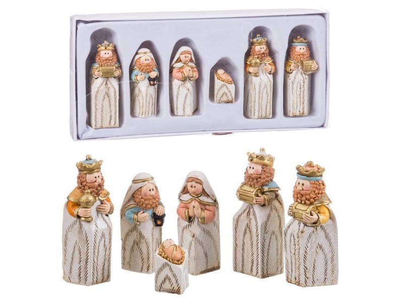 Рождествена Коледна Сцена Многоцветен Смола Раждане / Витлеем 25 x 11,5 x 3 cm