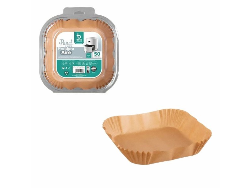 Хартия за фритюрник на въздух Best Products Green 730226 16 x 16 x 4,5 cm Квадратек 50 броя