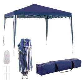 Пергола Gazebo Стомана 300 x 300 x 250 cm Син
