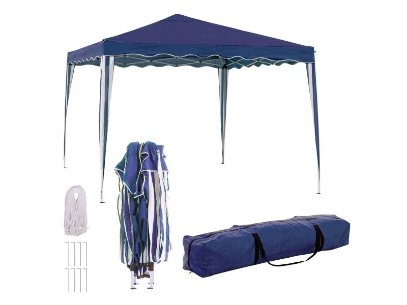 Пергола Gazebo Стомана 300 x 300 x 250 cm Син Пергола Gazebo Стомана 300 x 300 x 250 cm Син