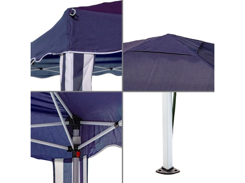 Пергола Gazebo Стомана 300 x 300 x 250 cm Син Пергола Gazebo Стомана 300 x 300 x 250 cm Син