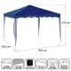 Пергола Gazebo Стомана 300 x 300 x 250 cm Син Пергола Gazebo Стомана 300 x 300 x 250 cm Син