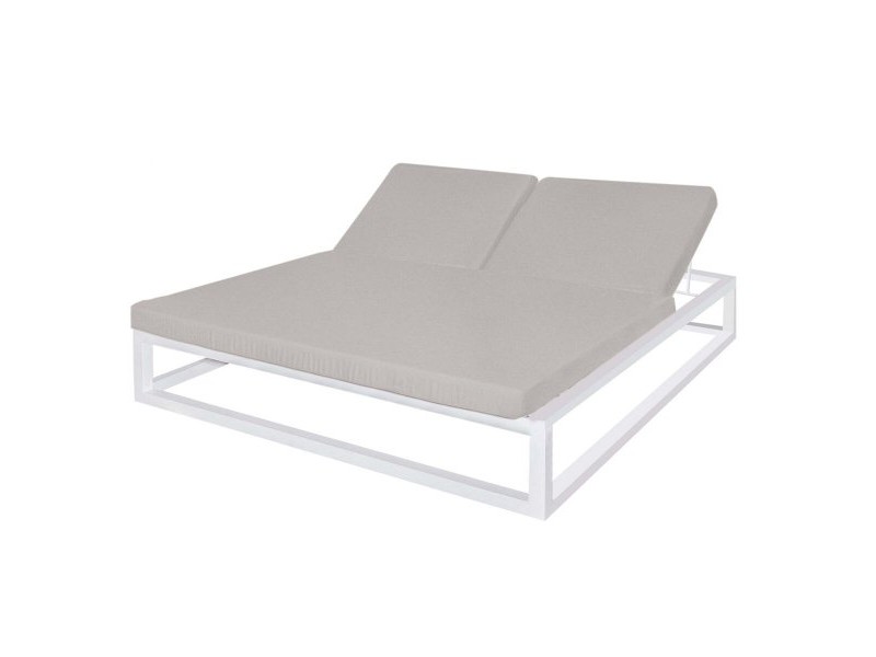 Lamamistool Luana Двоен 180 x 200 x 43 cm Бял Стоманено сив Lamamistool Luana Двоен 180 x 200 x 43 cm Бял Стоманено сив
