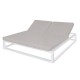 Lamamistool Luana Двоен 180 x 200 x 43 cm Бял Стоманено сив Lamamistool Luana Двоен 180 x 200 x 43 cm Бял Стоманено сив