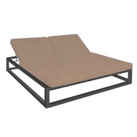 Lamamistool Luana Двоен Moka 180 x 200 x 43 cm Графит