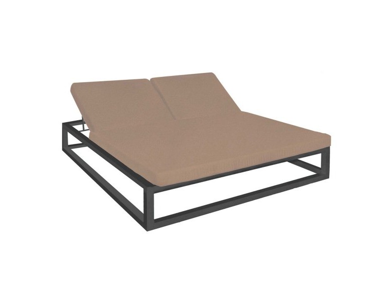 Lamamistool Luana Двоен Moka 180 x 200 x 43 cm Графит