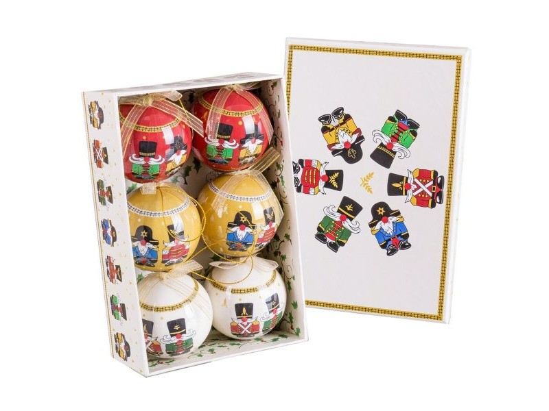Коледни топки Многоцветен Polyfoam Войник Ø 7,5 cm (6 броя)