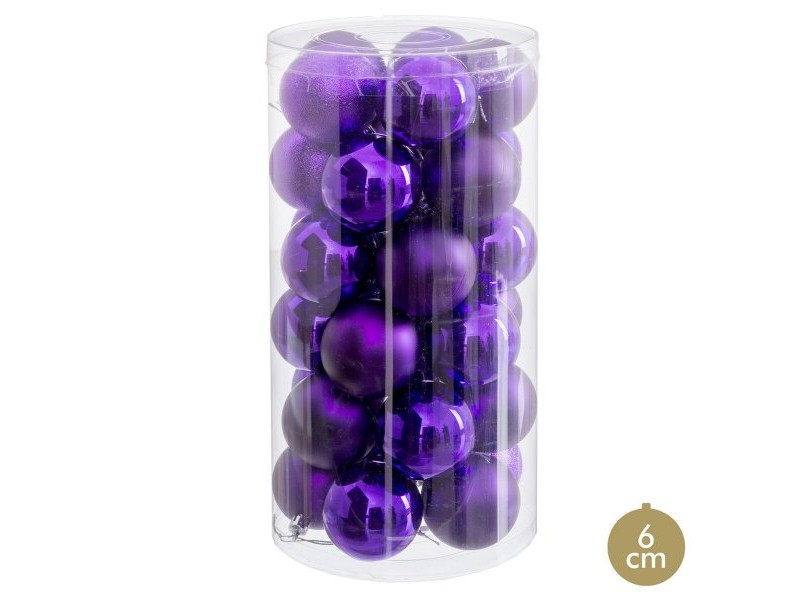Коледни топки Люляк Пластмаса Ø 6 cm (30 броя)