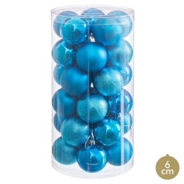 Коледни топки Син Пластмаса Ø 6 cm (30 броя)