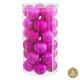 Коледни топки Фуксия Пластмаса Ø 6 cm (30 броя)
