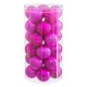 Коледни топки Фуксия Пластмаса Ø 6 cm (30 броя)