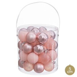 Коледни топки Розов Пластмаса Ø 5 cm (40 броя)