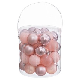 Коледни топки Розов Пластмаса Ø 5 cm (40 броя)