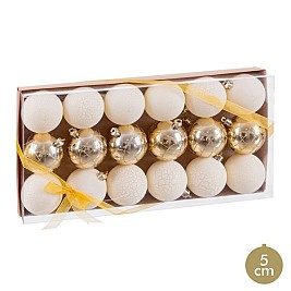 Коледни топки Златен Пластмаса Ø 5 cm (18 броя)