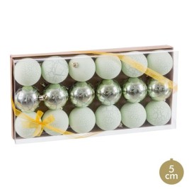 Коледни топки Зелен Пластмаса Ø 5 cm (18 броя)