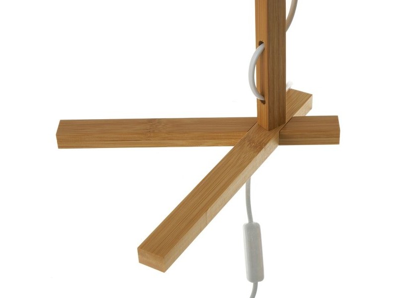 Настолна лампа Бял Естествен Бамбук 40 W 220-240 V 27 x 21 x 50 cm