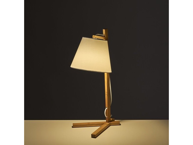 Настолна лампа Бял Естествен Бамбук 40 W 220-240 V 27 x 21 x 50 cm