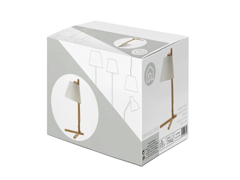 Настолна лампа Бял Естествен Бамбук 40 W 220-240 V 27 x 21 x 50 cm
