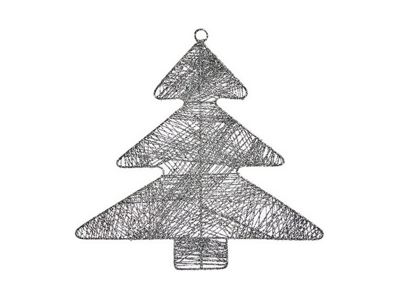 Коледна Украса Сребрист Коледно дърво 36,7 x 0,2 x 37,5 cm Метал Пластмаса