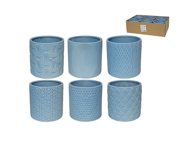 Комплект саксии Gerimport Deco Син Керамика 13,5 x 13,5 x 13,2 cm (6 броя) Комплект саксии Gerimport Deco Син Керамика 13,5 x 13,5 x 13,2 cm (6 броя)