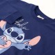 Унисекс суичър без качулка Stitch Тъмно синьо XS