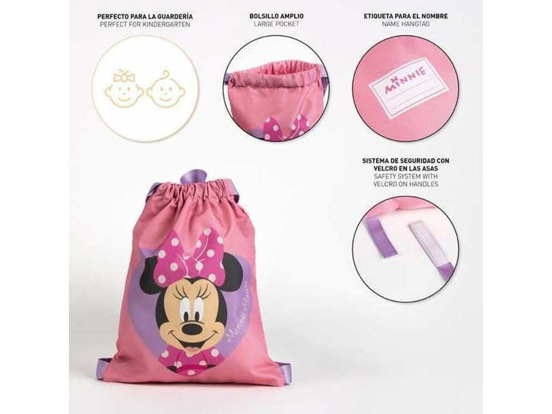 Раница с връвка Minnie Mouse Розов 27 x 33 cm
