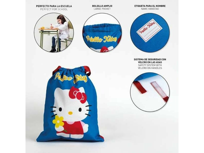 Раница с връвка Hello Kitty Син 27 x 33 cm
