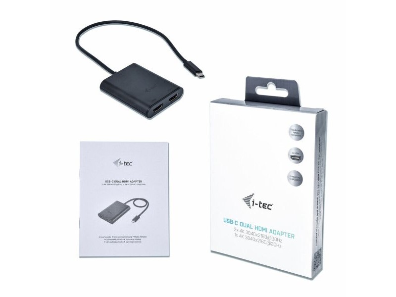 Адаптер за DisplayPort към HDMI i-Tec C31DUAL4KHDMI        Черен 4K Ultra HD