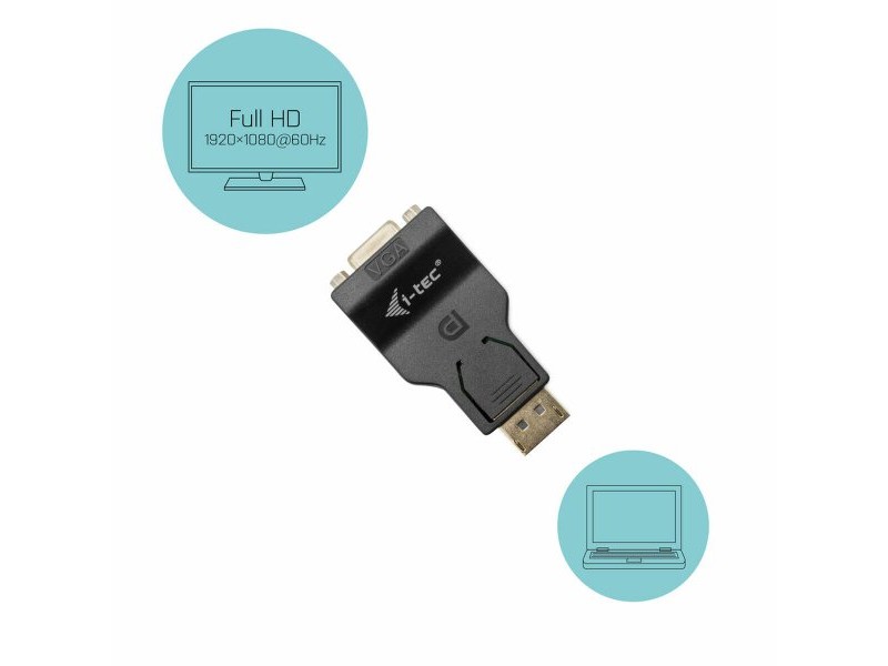 Адаптер за DisplayPort към VGA i-Tec DP2VGAADA            Черен