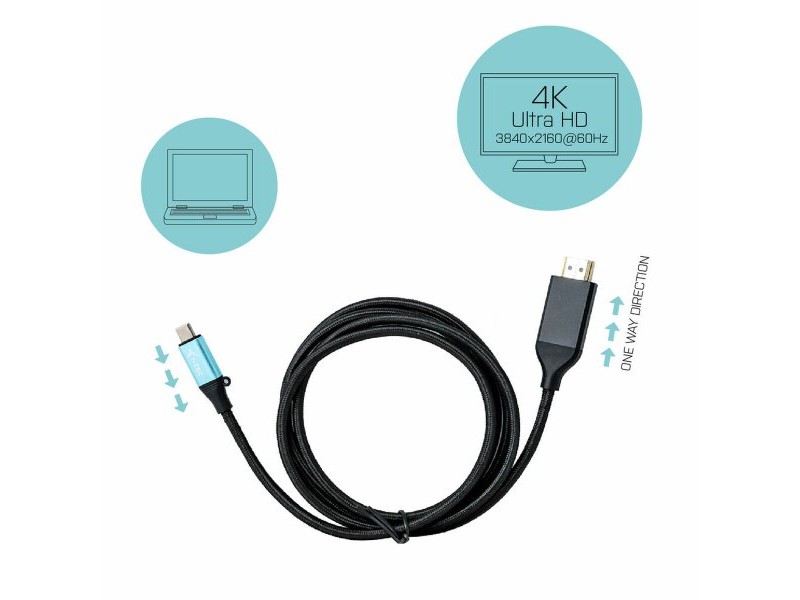 Кабел USB-C към HDMI i-Tec C31CBLHDMI60HZ2M Черен 2 m 4K Ultra HD