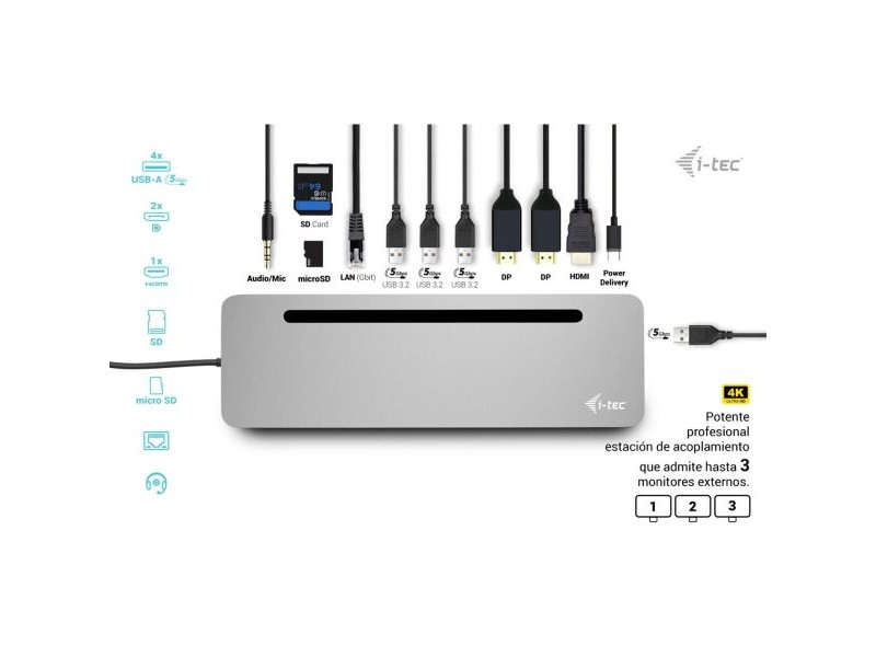 USB-C извод i-Tec C31FLAT2PDPRO Сребрист
