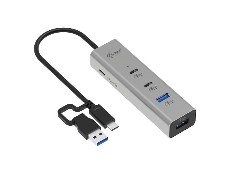 USB извод i-Tec CAHUBMETAL2A2CPD Сребрист