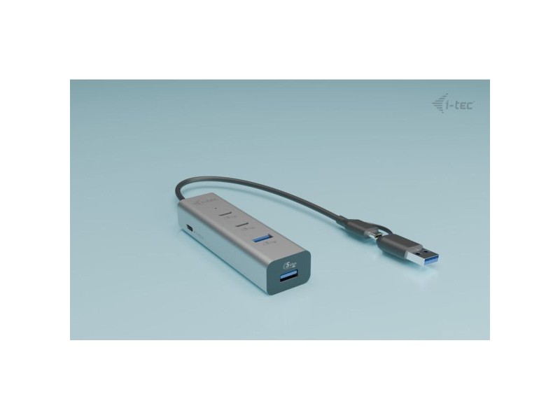 USB извод i-Tec CAHUBMETAL2A2CPD Сребрист