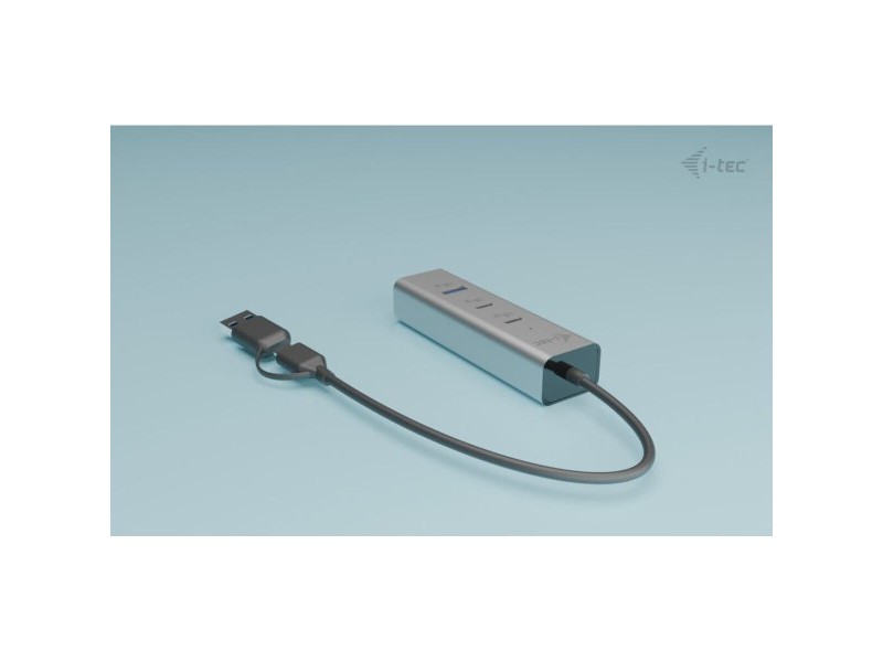 USB извод i-Tec CAHUBMETAL2A2CPD Сребрист