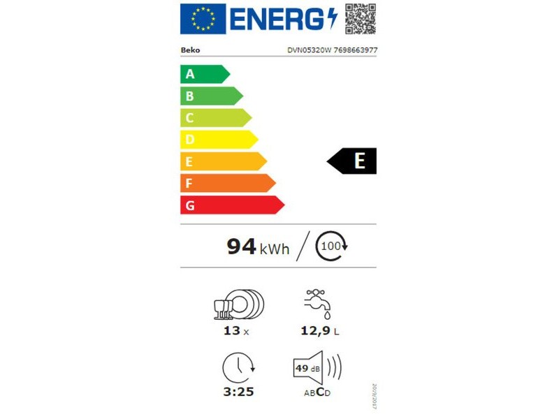 Съдомиялна BEKO DVN05320W Бял 60 cm