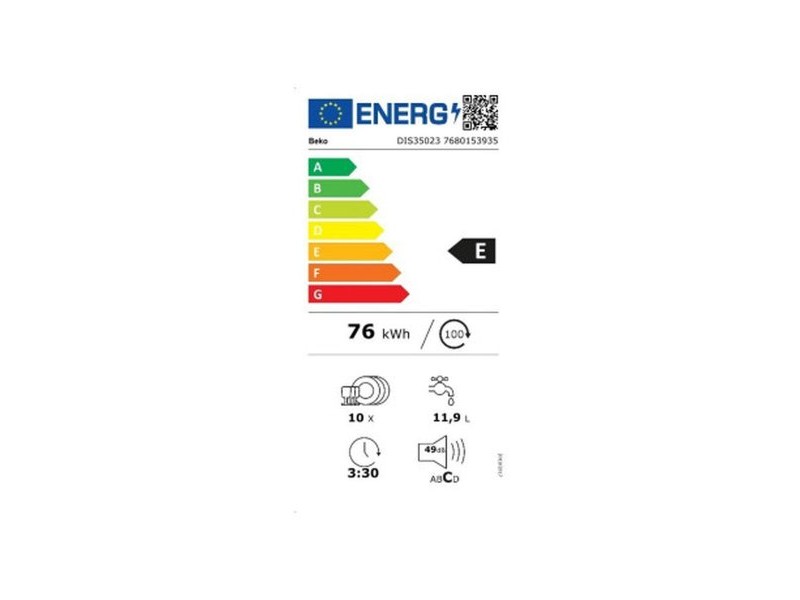 Съдомиялна BEKO DIS35023 45 cm Бял