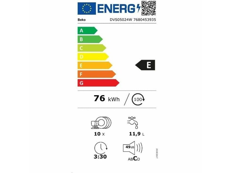 Съдомиялна BEKO DVS05024W Бял 45 cm (45 cm)