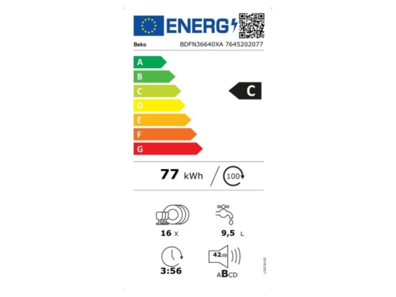 Съдомиялна BEKO BDFN36640XA Стомана 60 cm