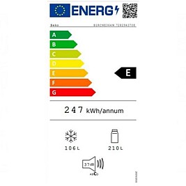 Комбиниран хладилник BEKO B1RCNE364W Бял Черен (186 x 60 cm)