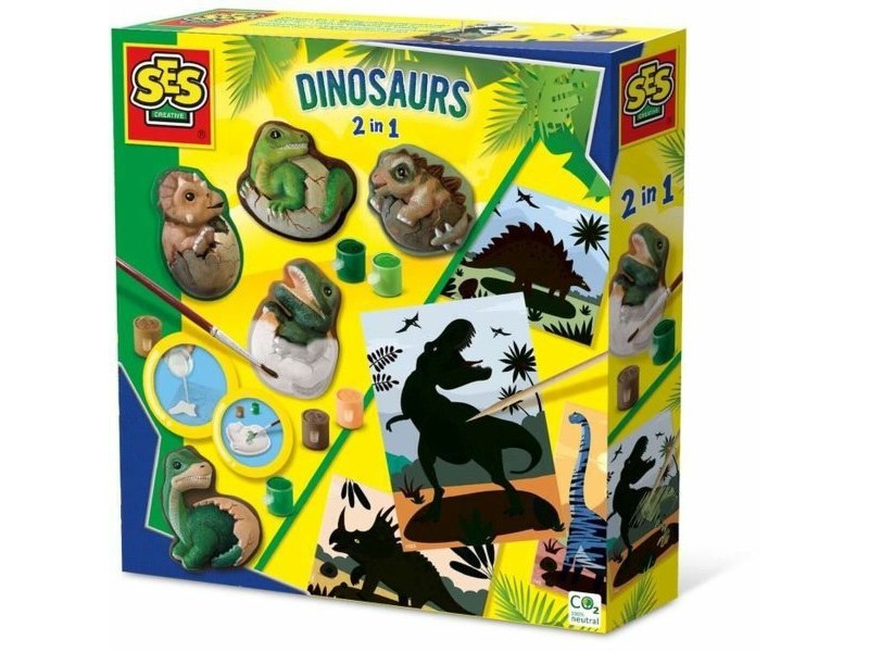 Комплект за Рисуване SES Creative 2 in 1 Dinosaurs