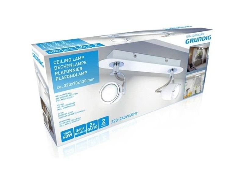 Полилей Grundig 871125209961 Бял Метал 50 W 8 x 13 x 31 cm 360º